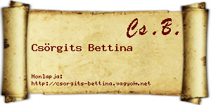Csörgits Bettina névjegykártya